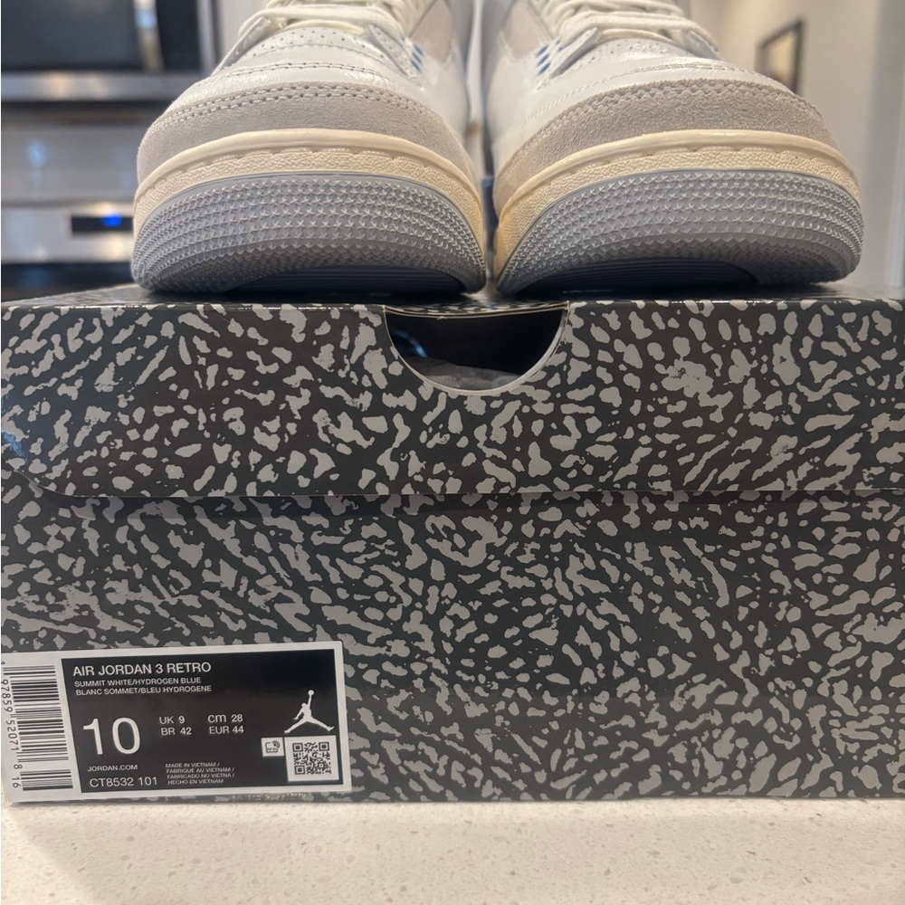 Jordan 3 Retro Summit White/Hydrogen Blue - Picture 8 of 8